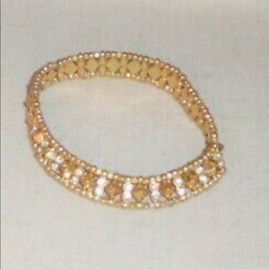 Stella & Dot Gold & crystal stretch Bracelet